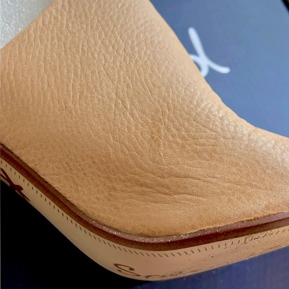 Splendid Jaylen Tan Leather Open Toe Booties Boots Ankle Tie Platform Heels 6.5​ - Picture 14 of 16